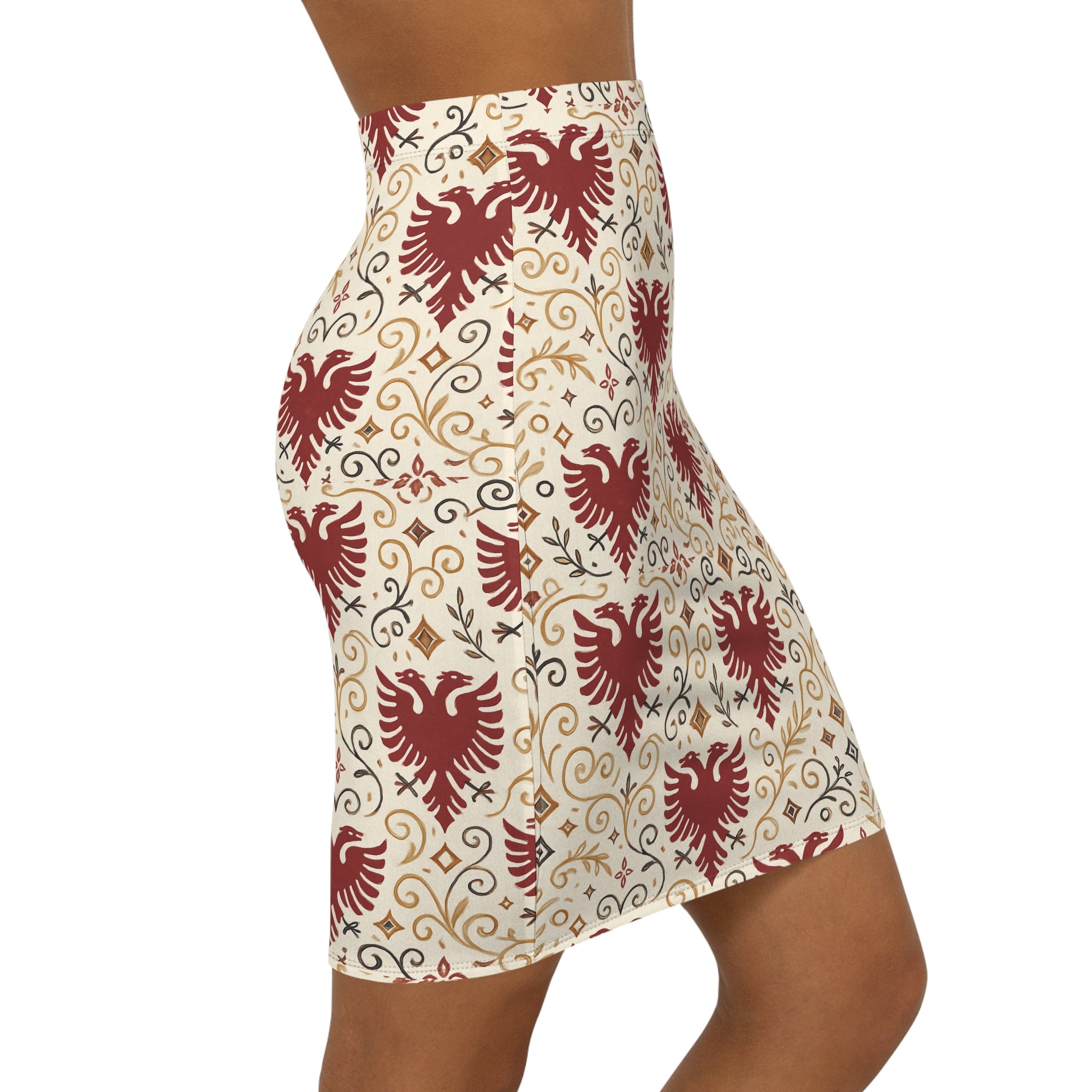 Mid-Waist Eagle Pencil Skirt