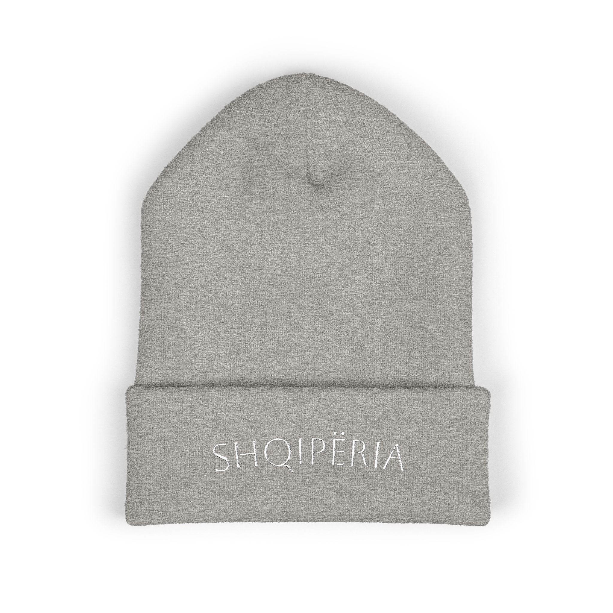 Shqipëria Embroidered Beanie | Albania Script Cuffed Knit Hat