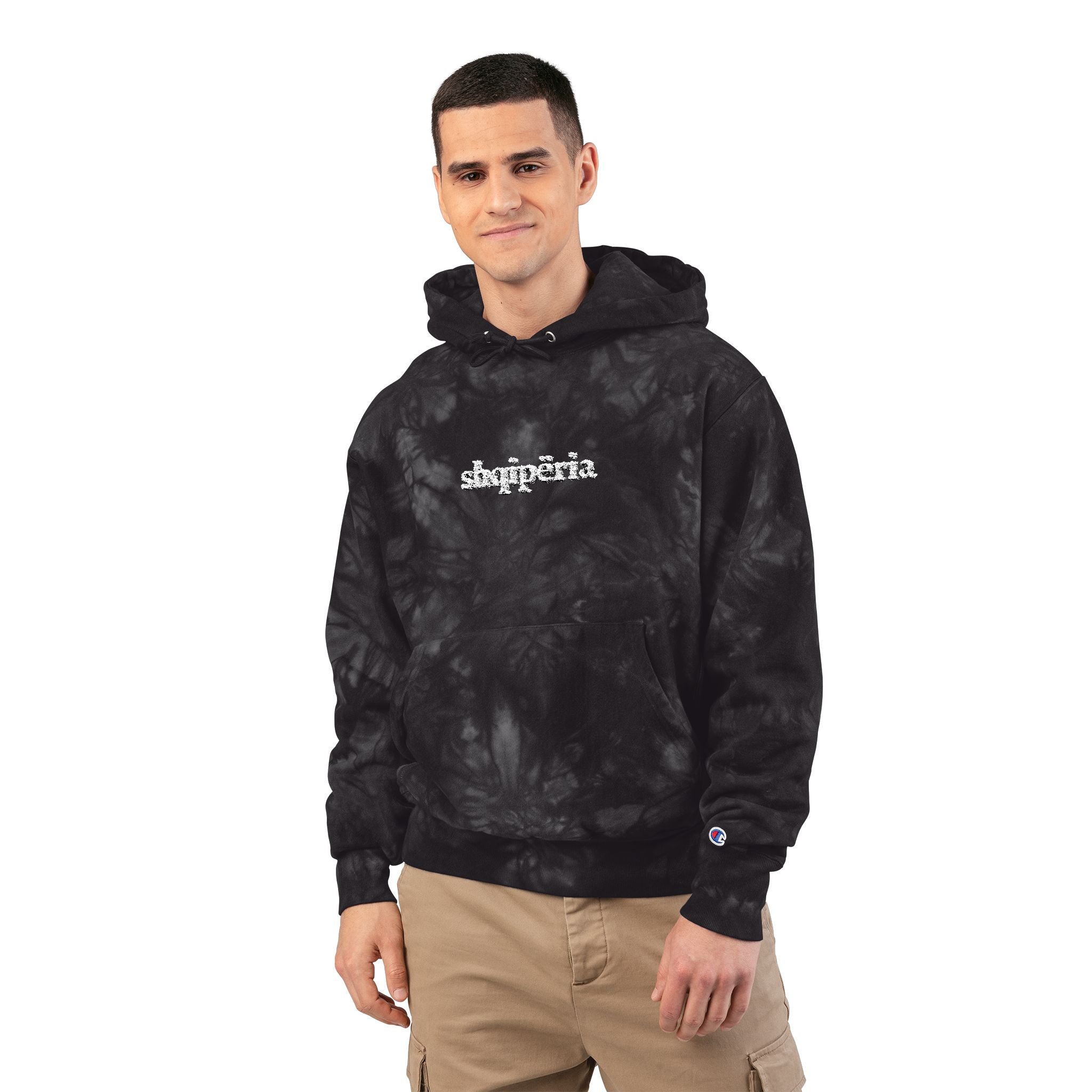 Tie-Dye Embroidered Hoodie — 'Shqipëria' Streetwear Pullover