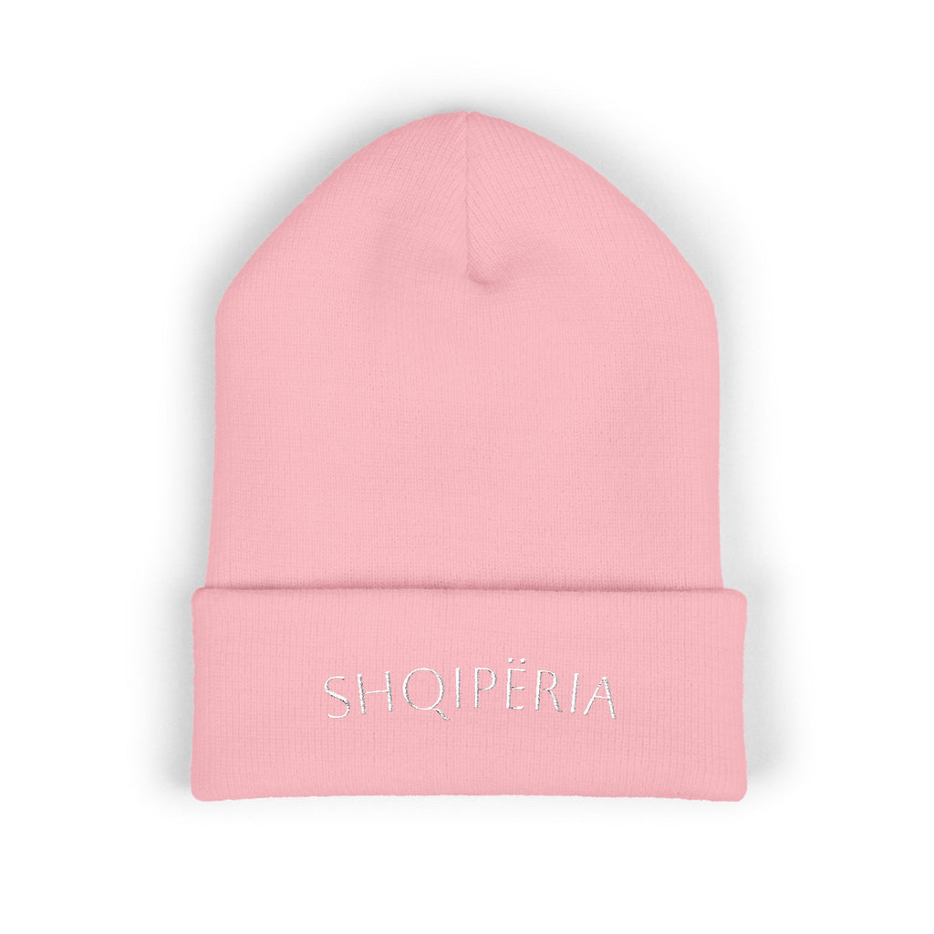 Shqipëria Embroidered Beanie | Albania Script Cuffed Knit Hat