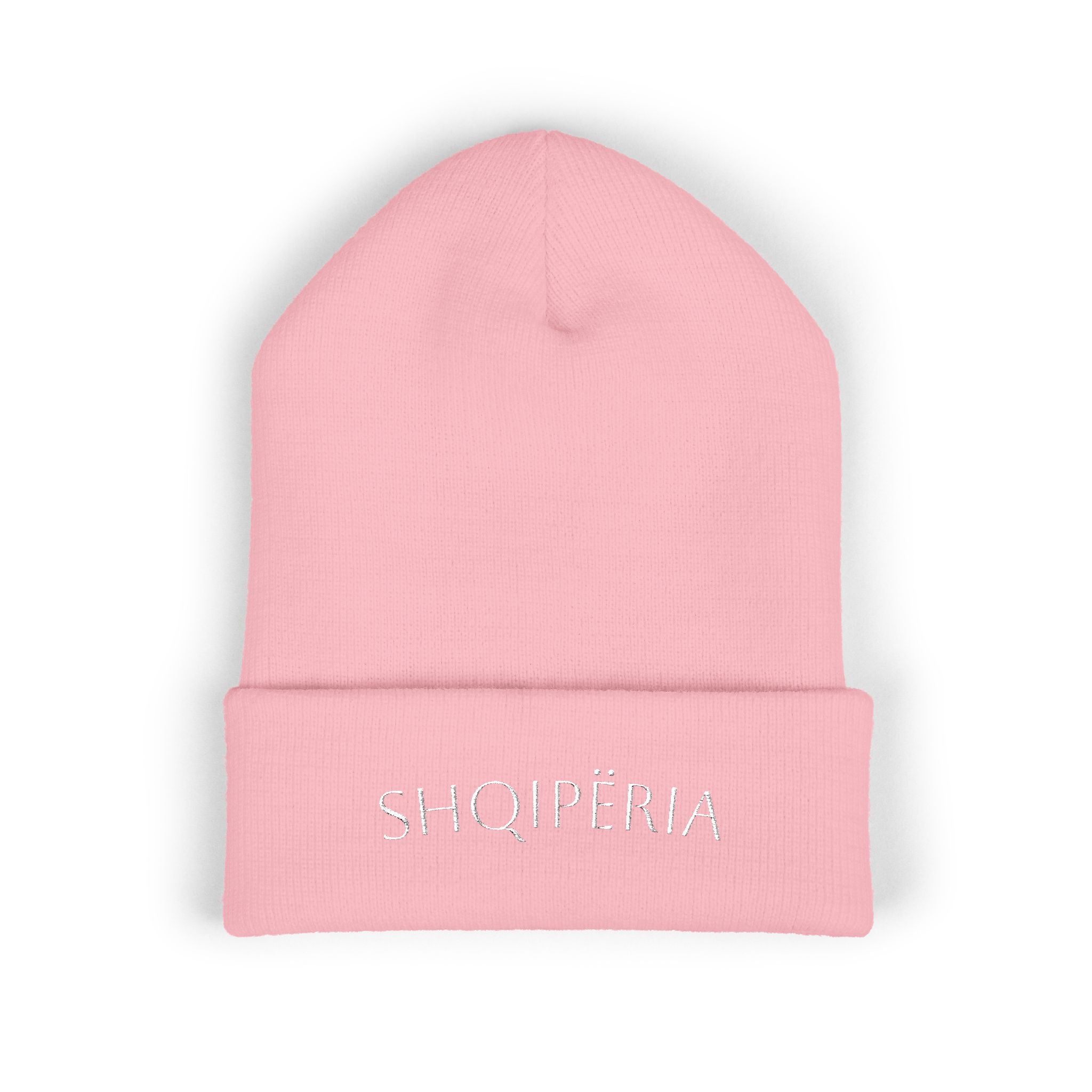 Shqipëria Embroidered Beanie | Albania Script Cuffed Knit Hat