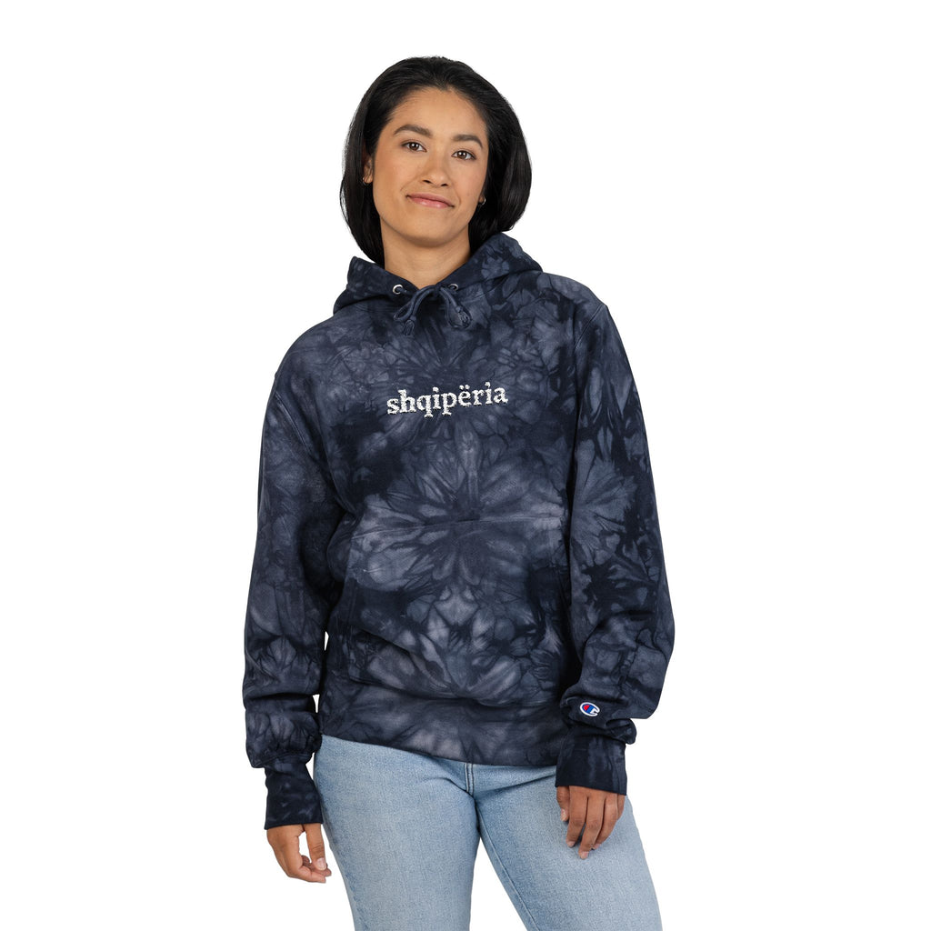 Tie-Dye Embroidered Hoodie — 'Shqipëria' Streetwear Pullover