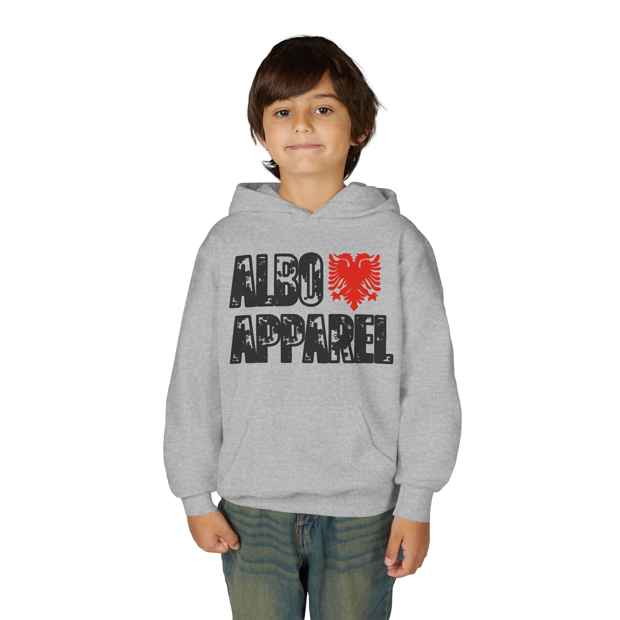 Albo Apparel Youth Hoodie - Albanian Double-Headed Eagle Logo Kids Sweatshirt