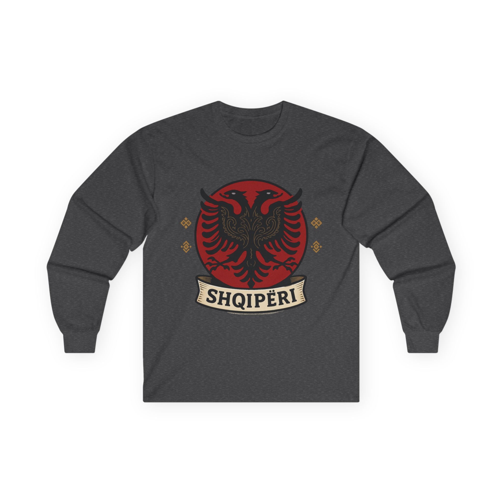 Albanian Double-Headed Eagle Long Sleeve Tee | Shqipëri