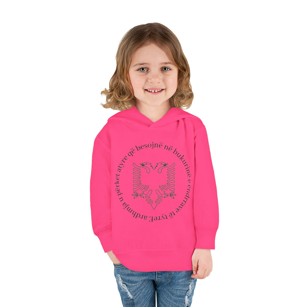 Albanian Eagle Toddler Hoodie - ‘Ne Bukurine’ Emblem