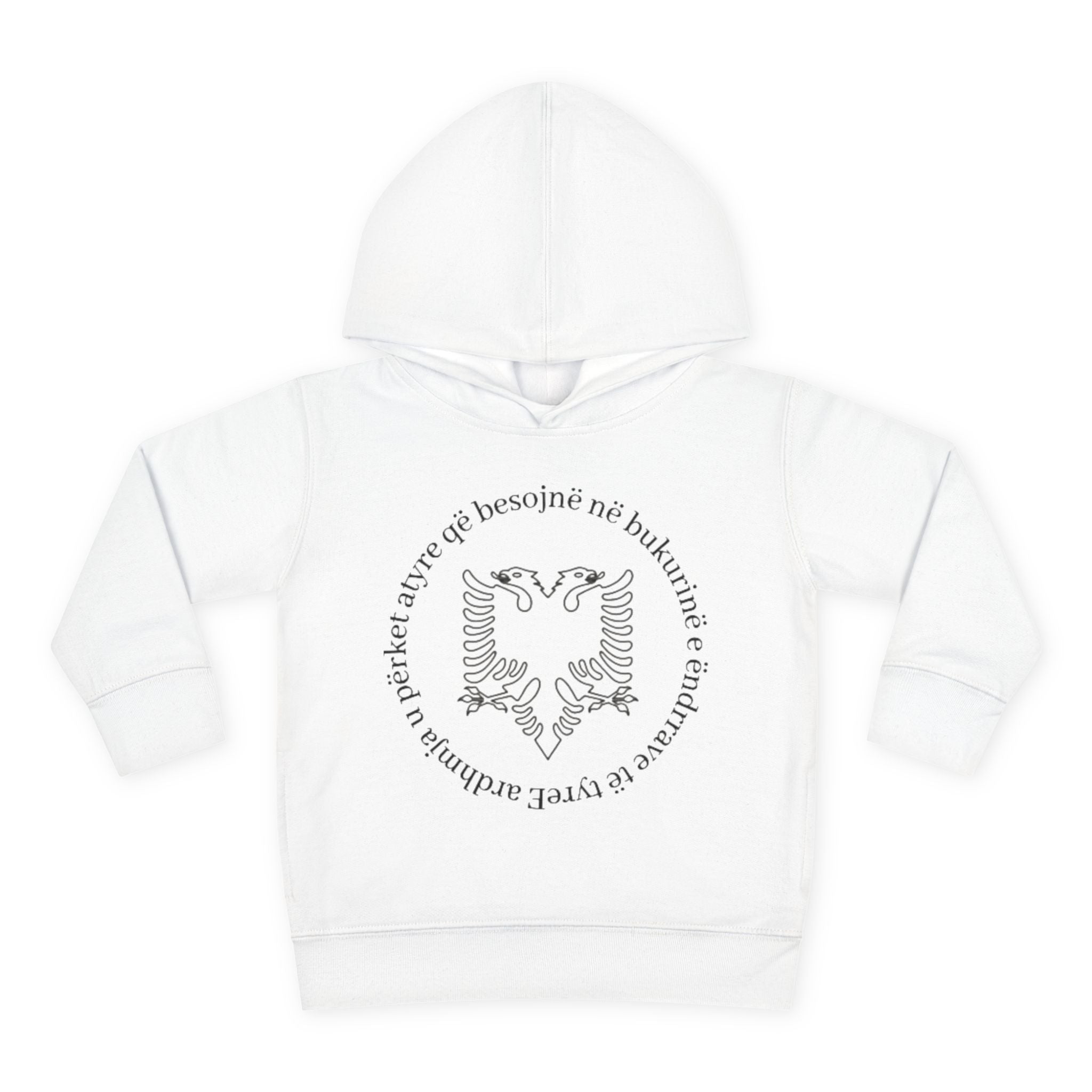 Albanian Eagle Toddler Hoodie - ‘Ne Bukurine’ Emblem