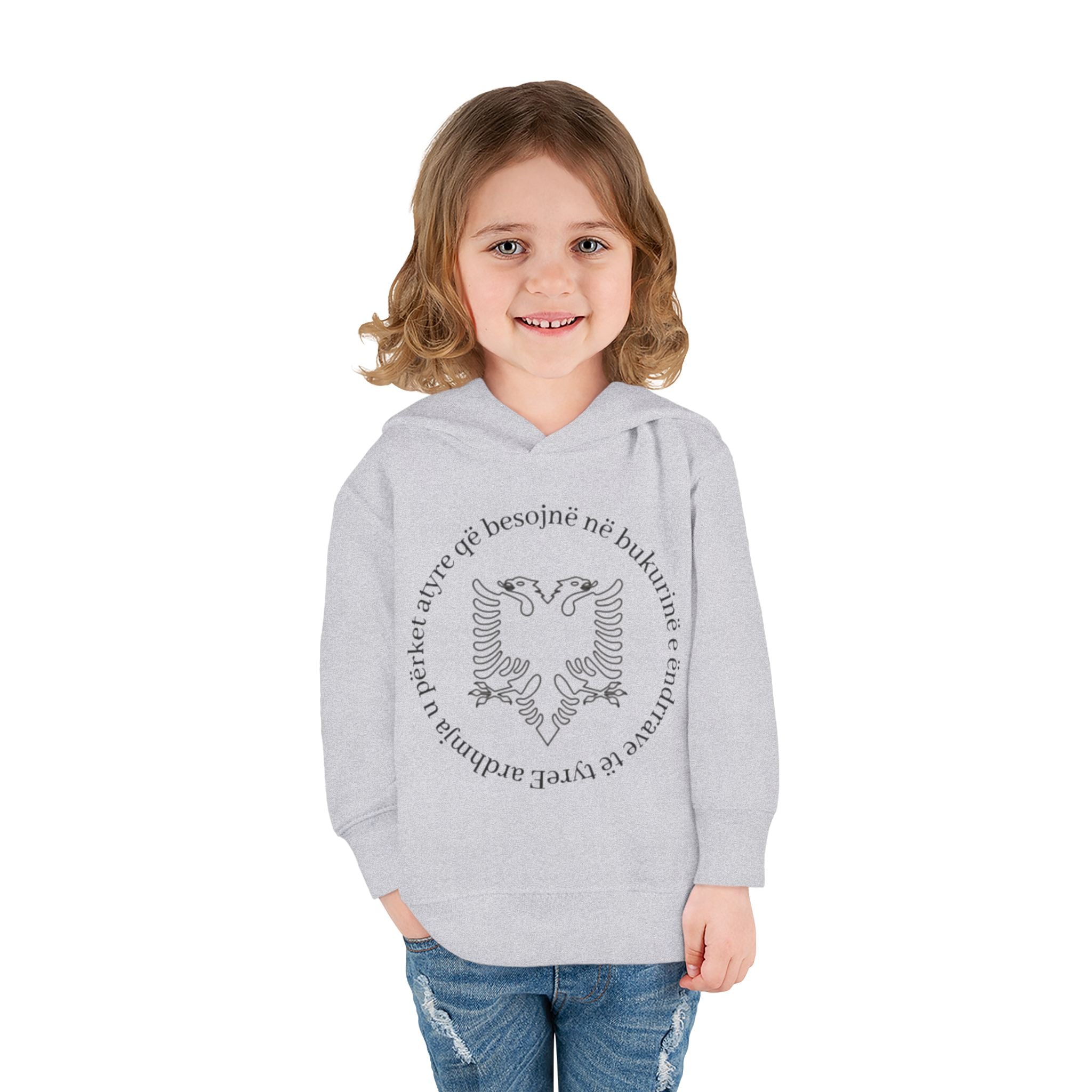 Albanian Eagle Toddler Hoodie - ‘Ne Bukurine’ Emblem