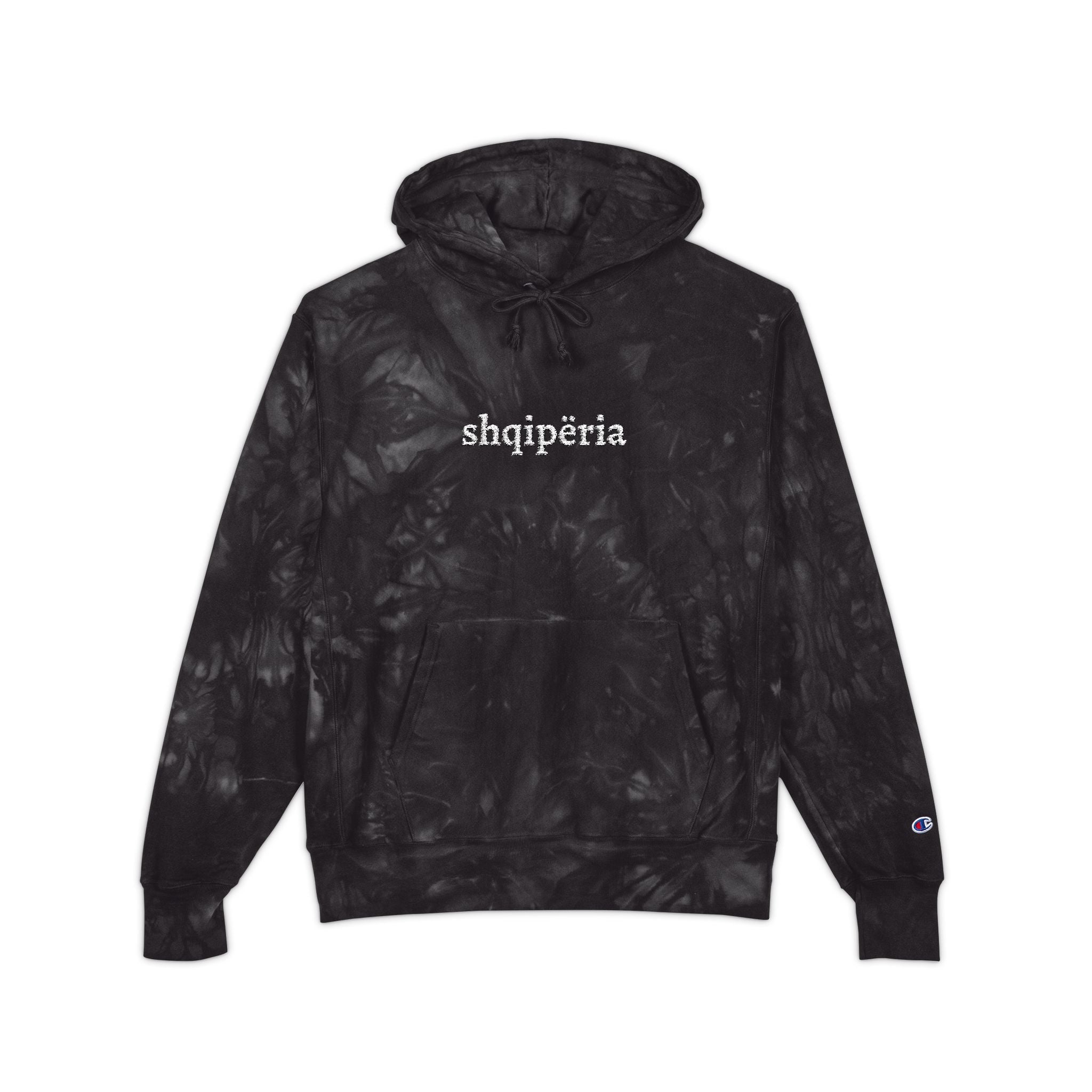 Tie-Dye Embroidered Hoodie — 'Shqipëria' Streetwear Pullover