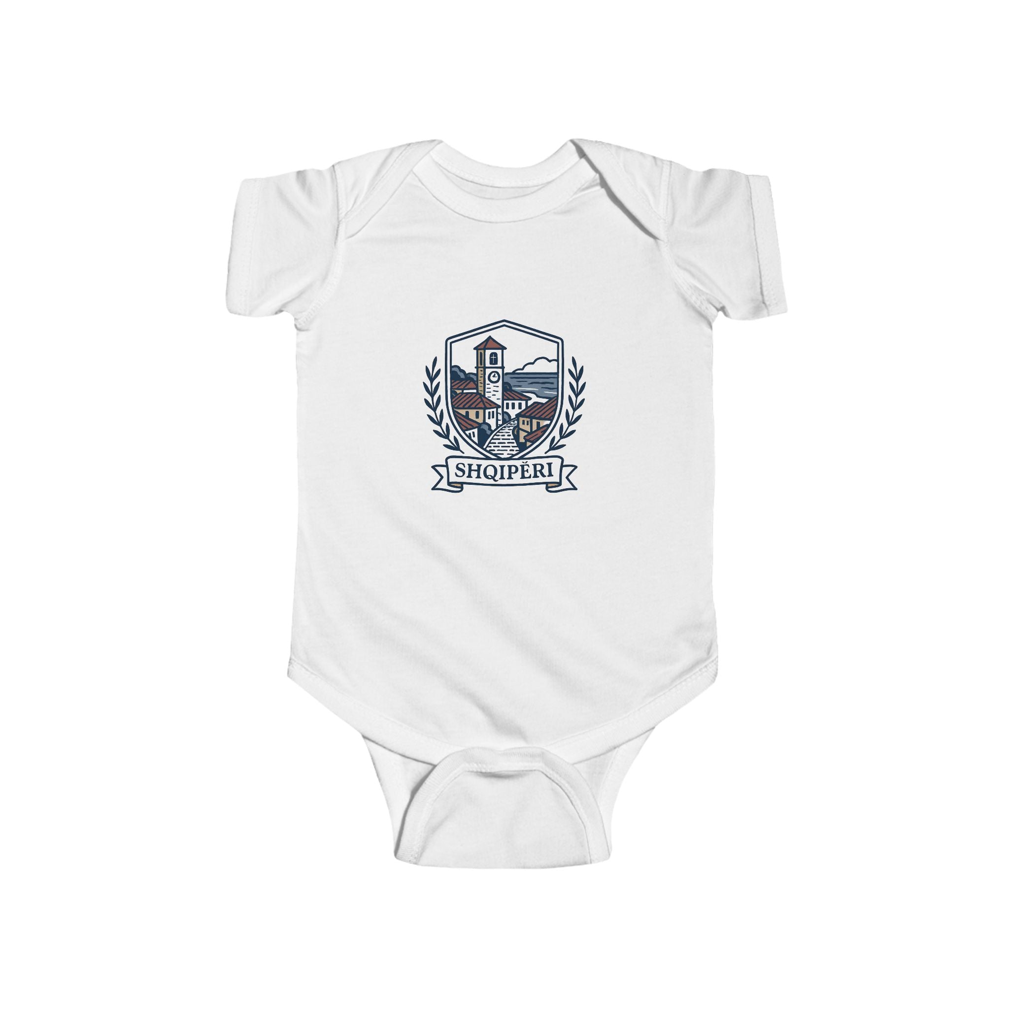 Shqiperi Baby Bodysuit – Crest Emblem Infant One-Piece