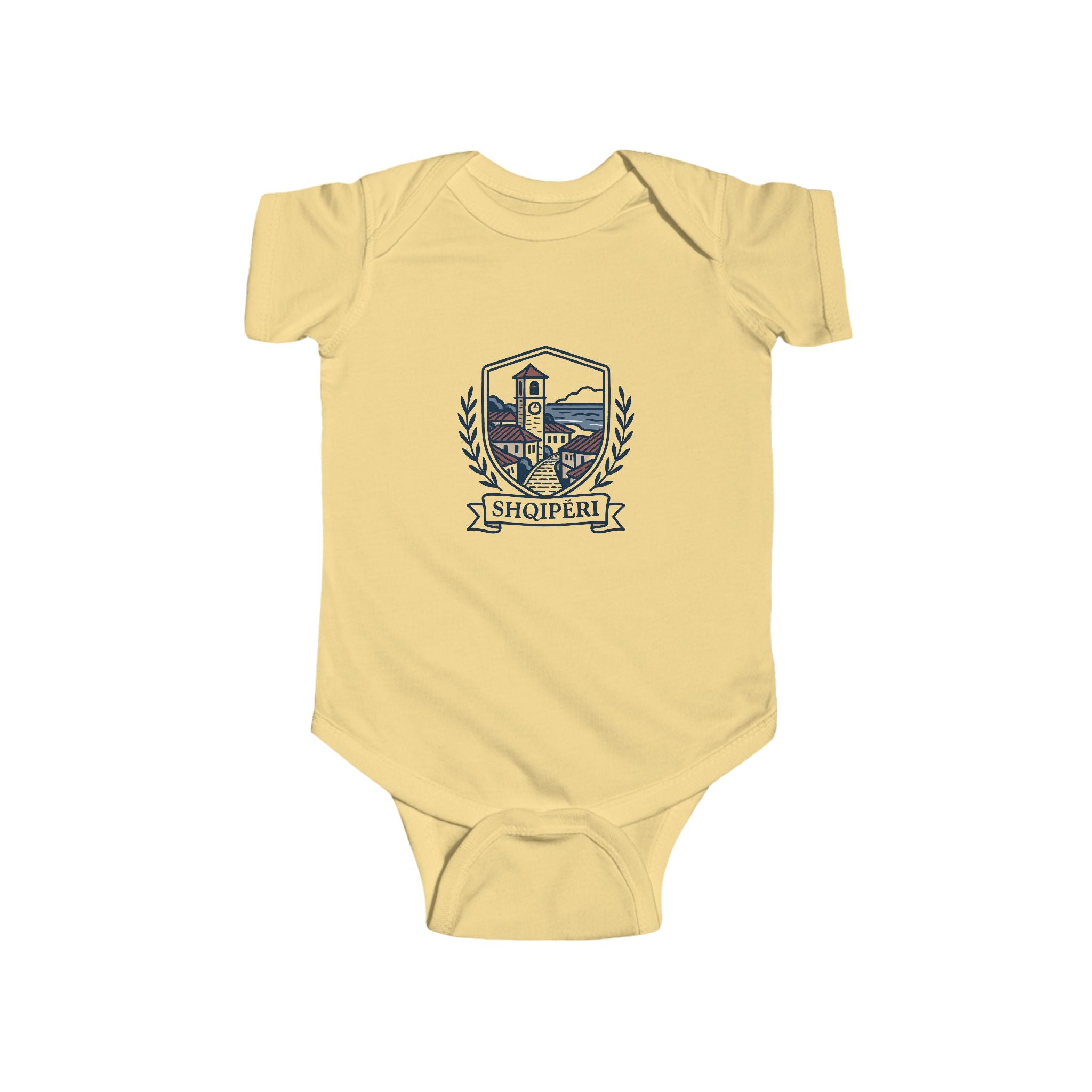 Shqiperi Baby Bodysuit – Crest Emblem Infant One-Piece