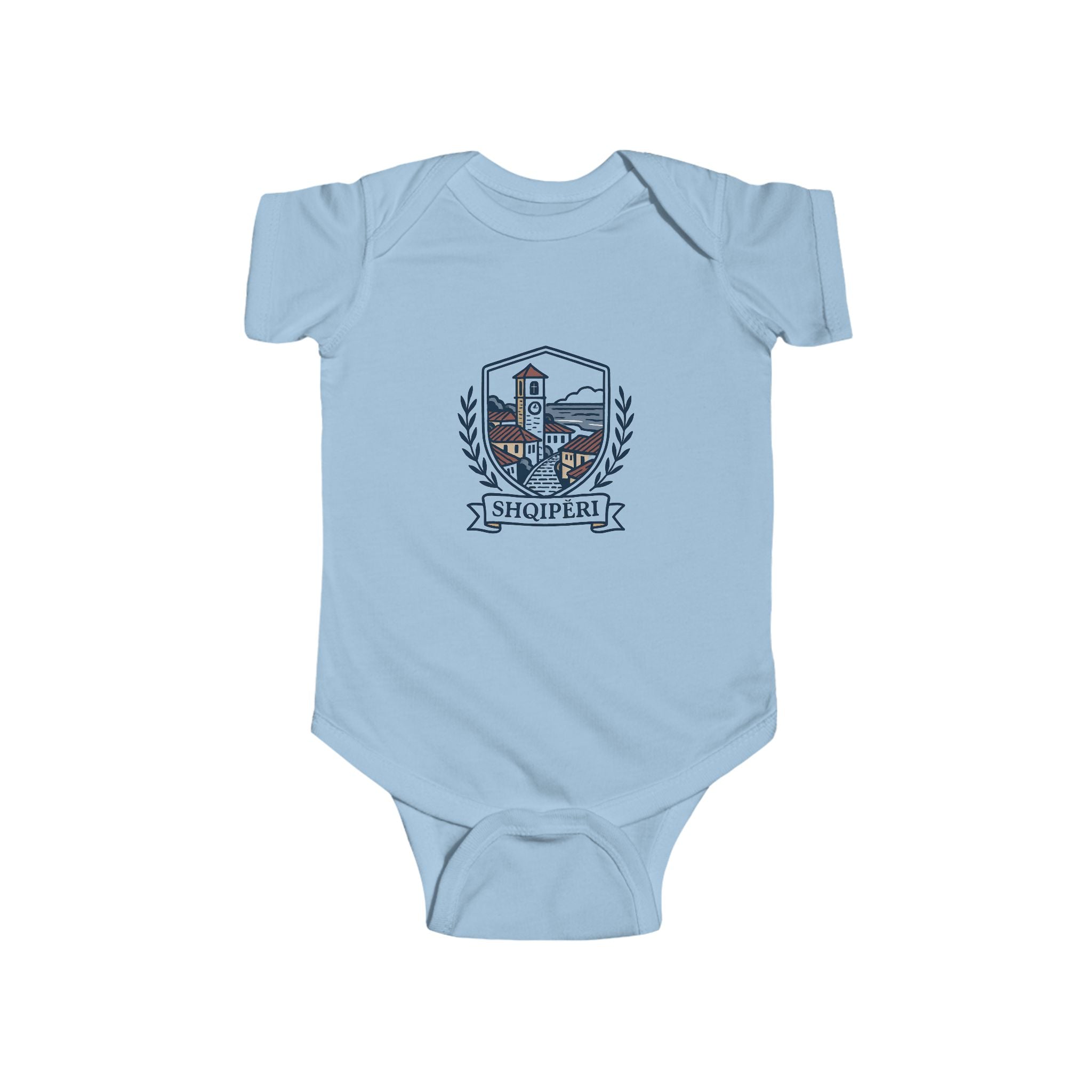 Shqiperi Baby Bodysuit – Crest Emblem Infant One-Piece