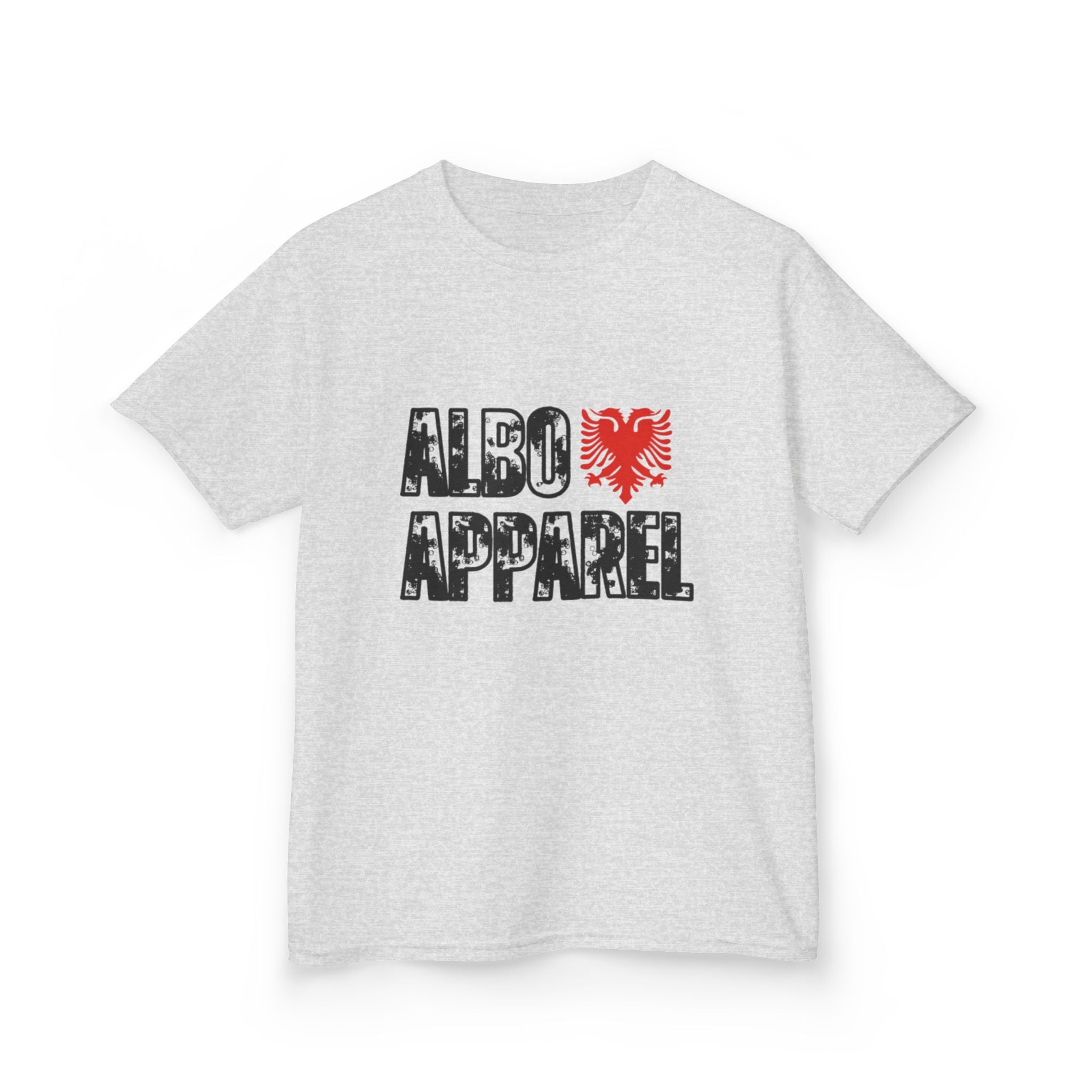 Kids T‑Shirt — "Albo Apparel" Distressed Logo with Red Eagle (Youth)