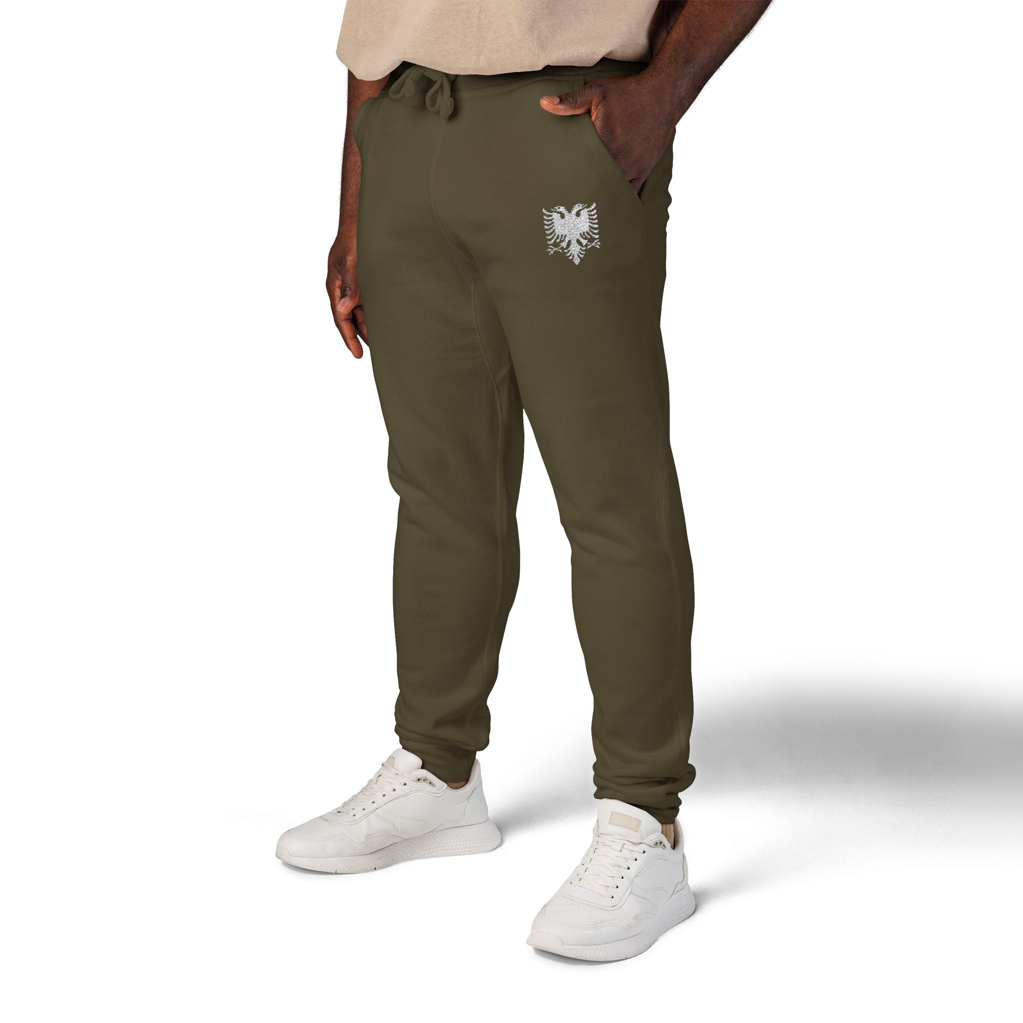 Fleece Embroidered Albanian Eagle Sweatpants