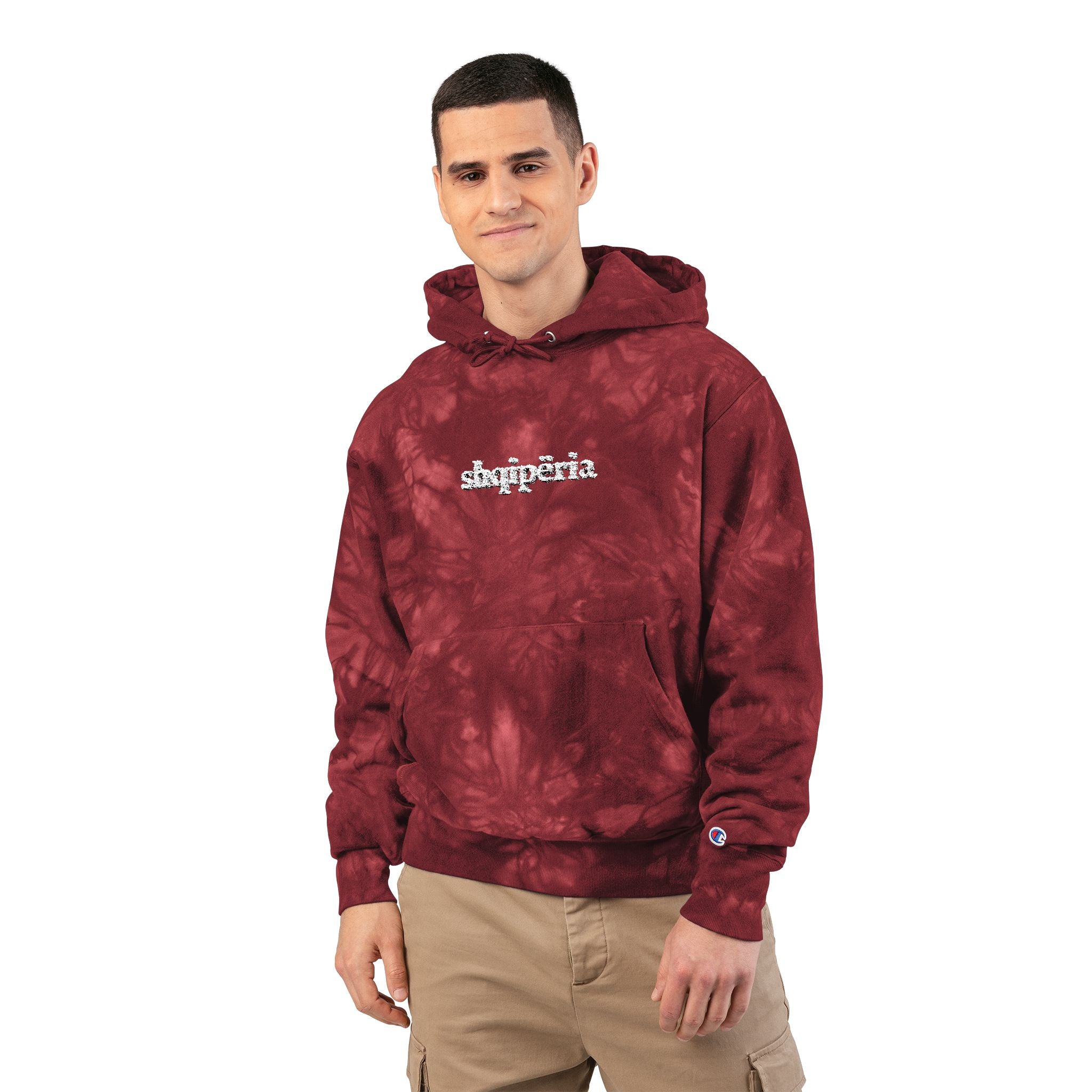Tie-Dye Embroidered Hoodie — 'Shqipëria' Streetwear Pullover