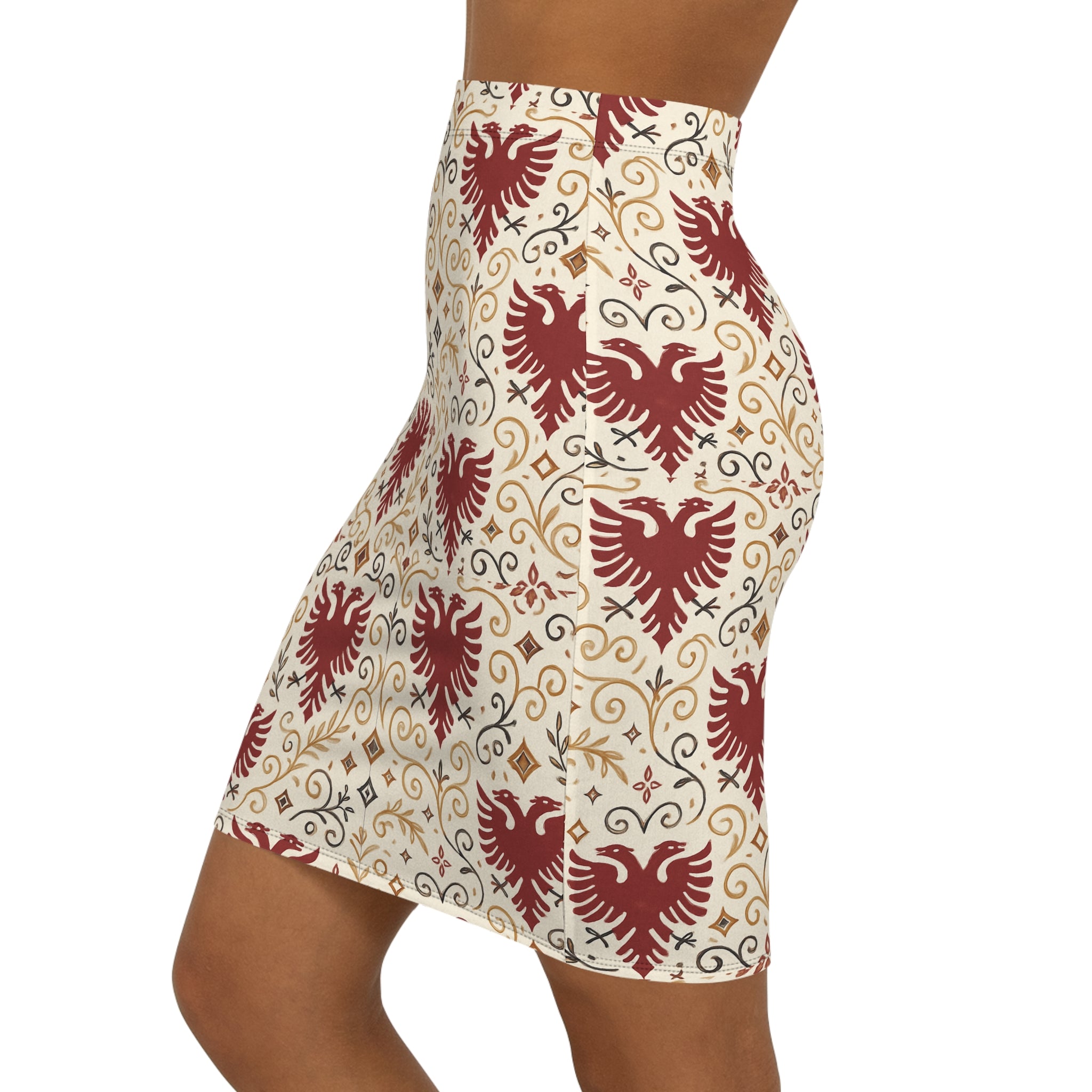 Mid-Waist Eagle Pencil Skirt