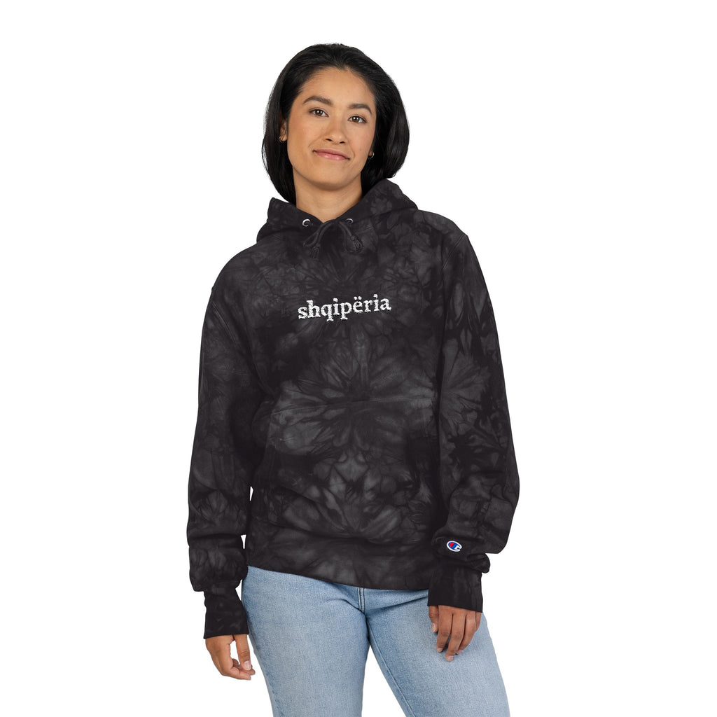 Tie-Dye Embroidered Hoodie — 'Shqipëria' Streetwear Pullover