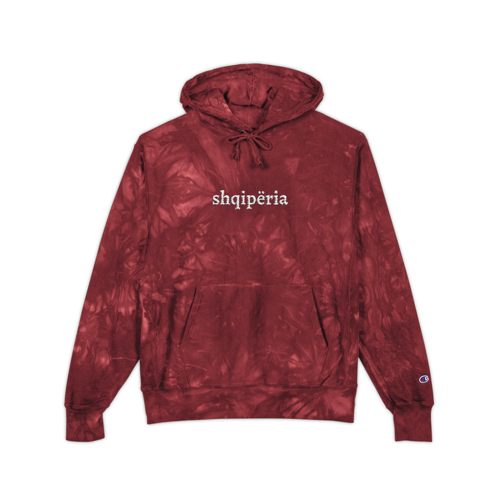 Tie-Dye Embroidered Hoodie — 'Shqipëria' Streetwear Pullover