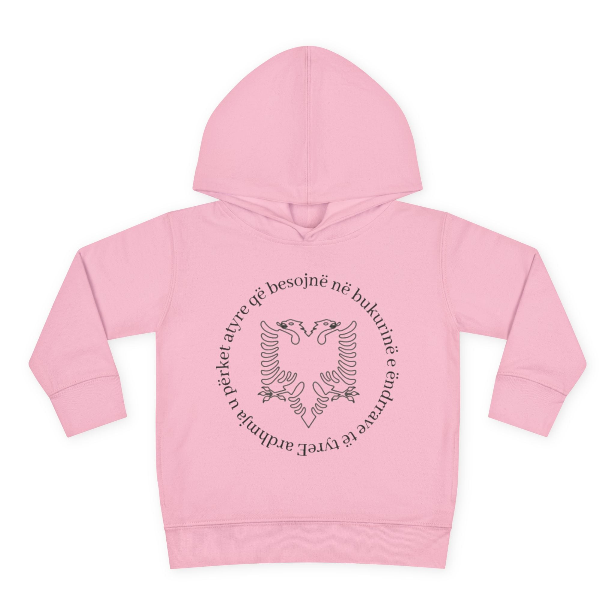 Albanian Eagle Toddler Hoodie - ‘Ne Bukurine’ Emblem