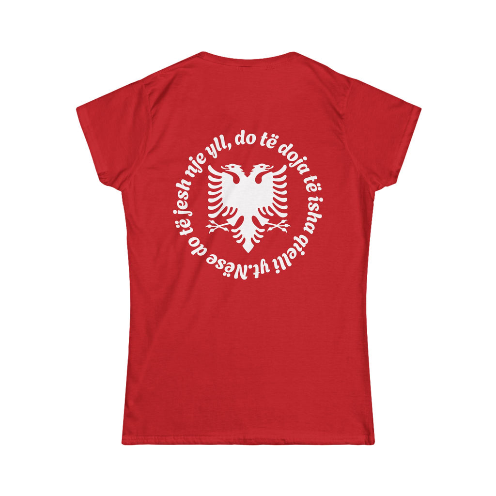 Zemra Ime tee | Albanian double-headed eagle back womens graphic tee
