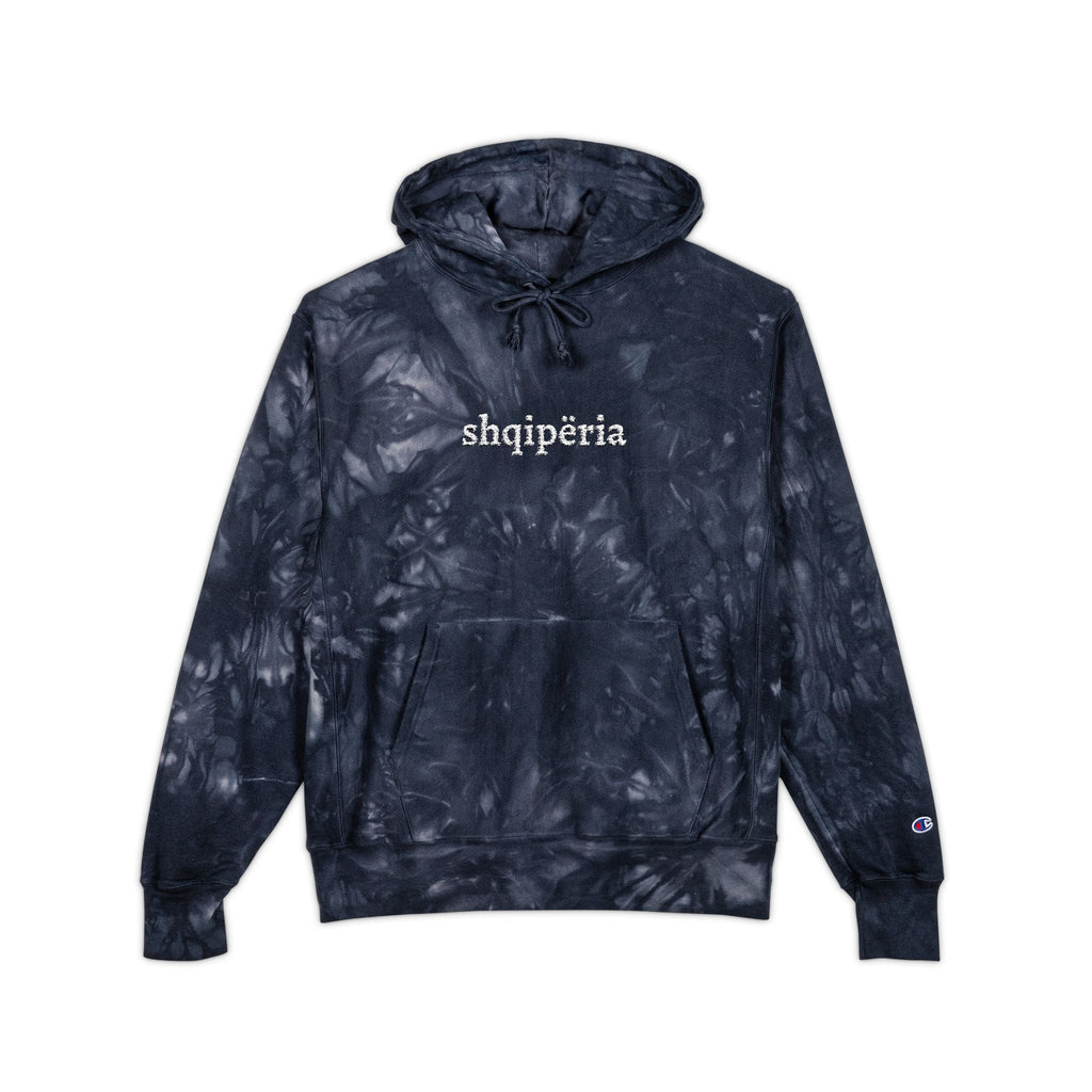 Tie-Dye Embroidered Hoodie — 'Shqipëria' Streetwear Pullover