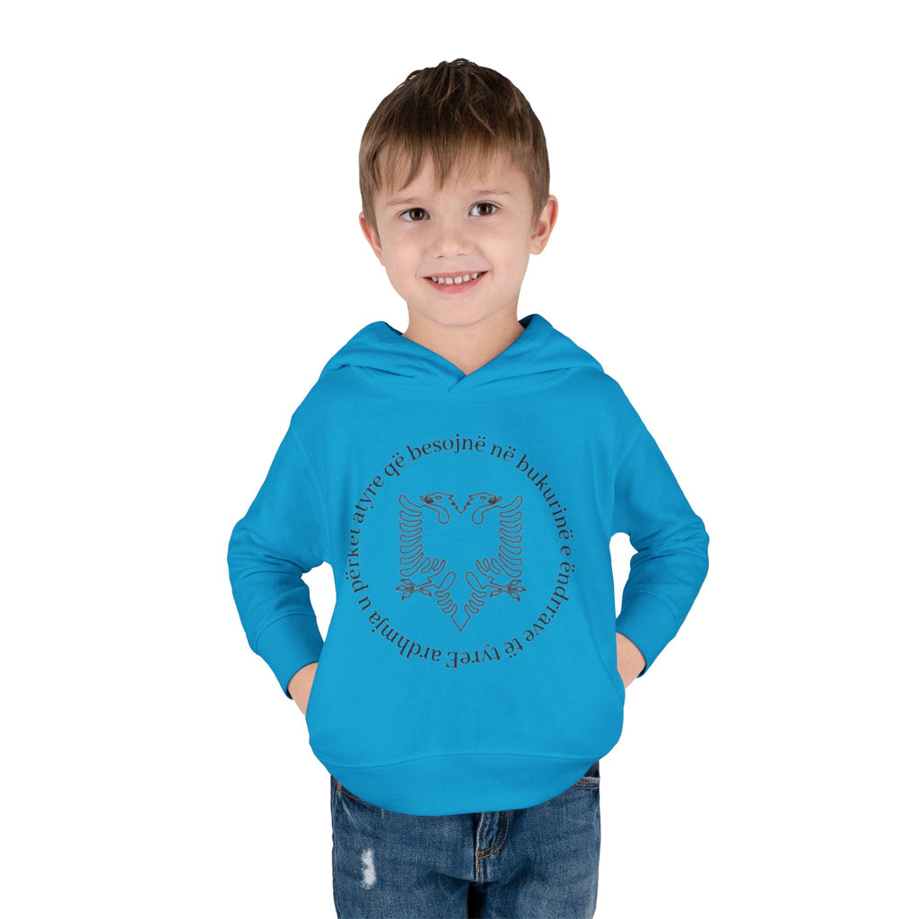 Albanian Eagle Toddler Hoodie - ‘Ne Bukurine’ Emblem