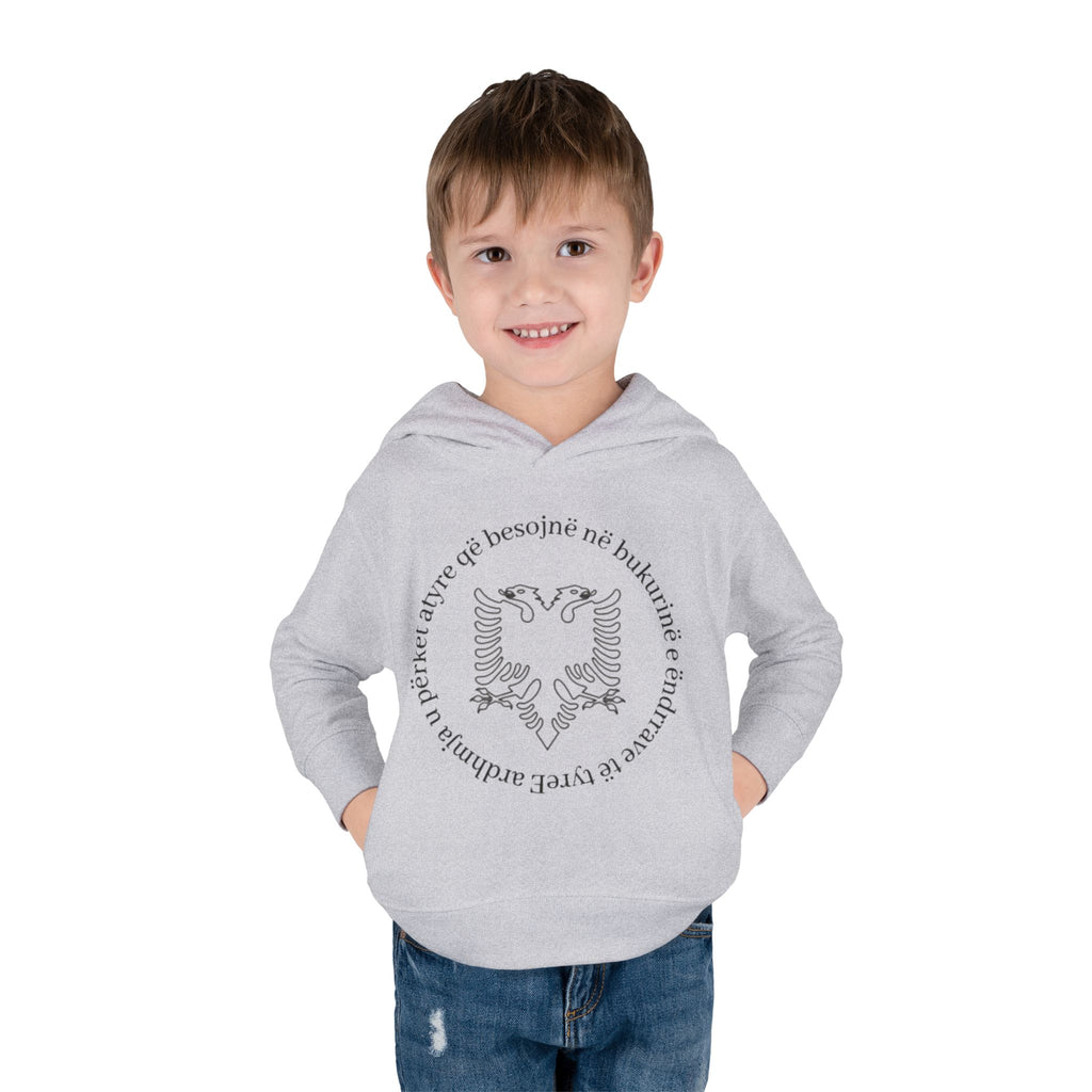 Albanian Eagle Toddler Hoodie - ‘Ne Bukurine’ Emblem