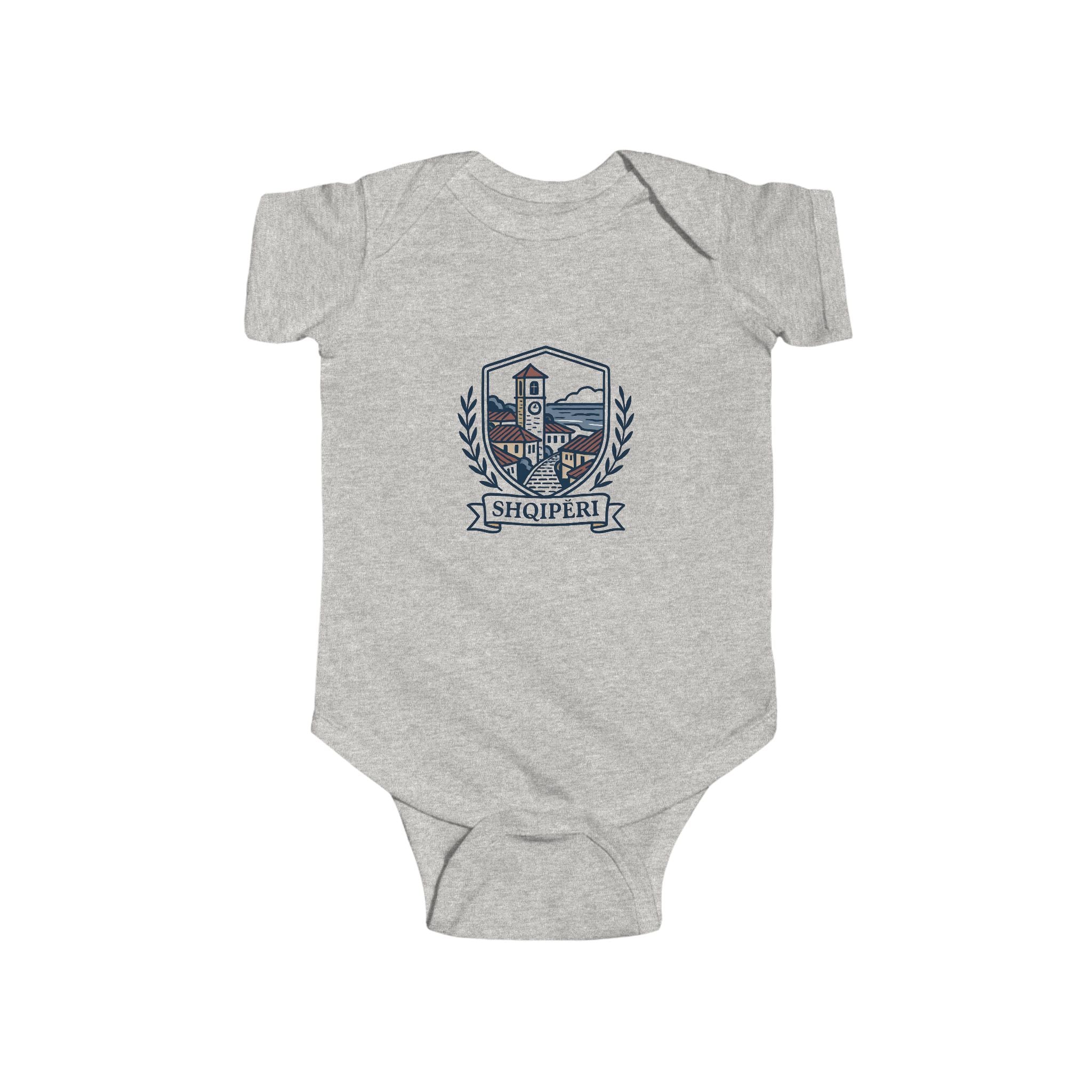 Shqiperi Baby Bodysuit – Crest Emblem Infant One-Piece