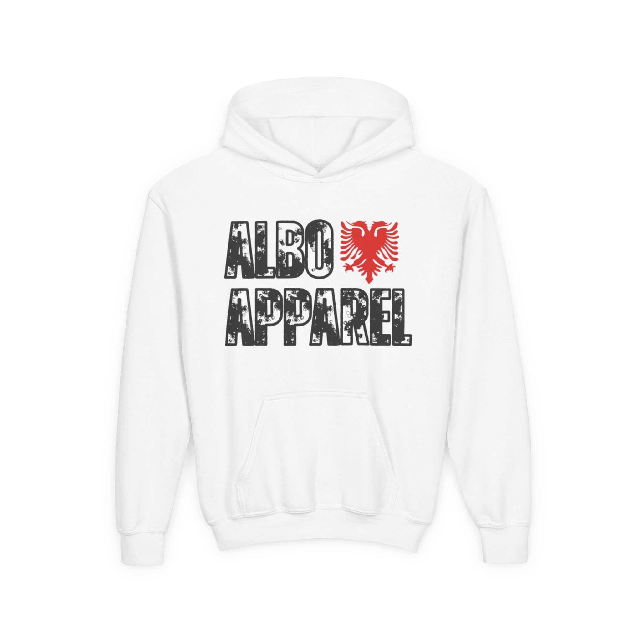 Albo Apparel Youth Hoodie - Albanian Double-Headed Eagle Logo Kids Sweatshirt