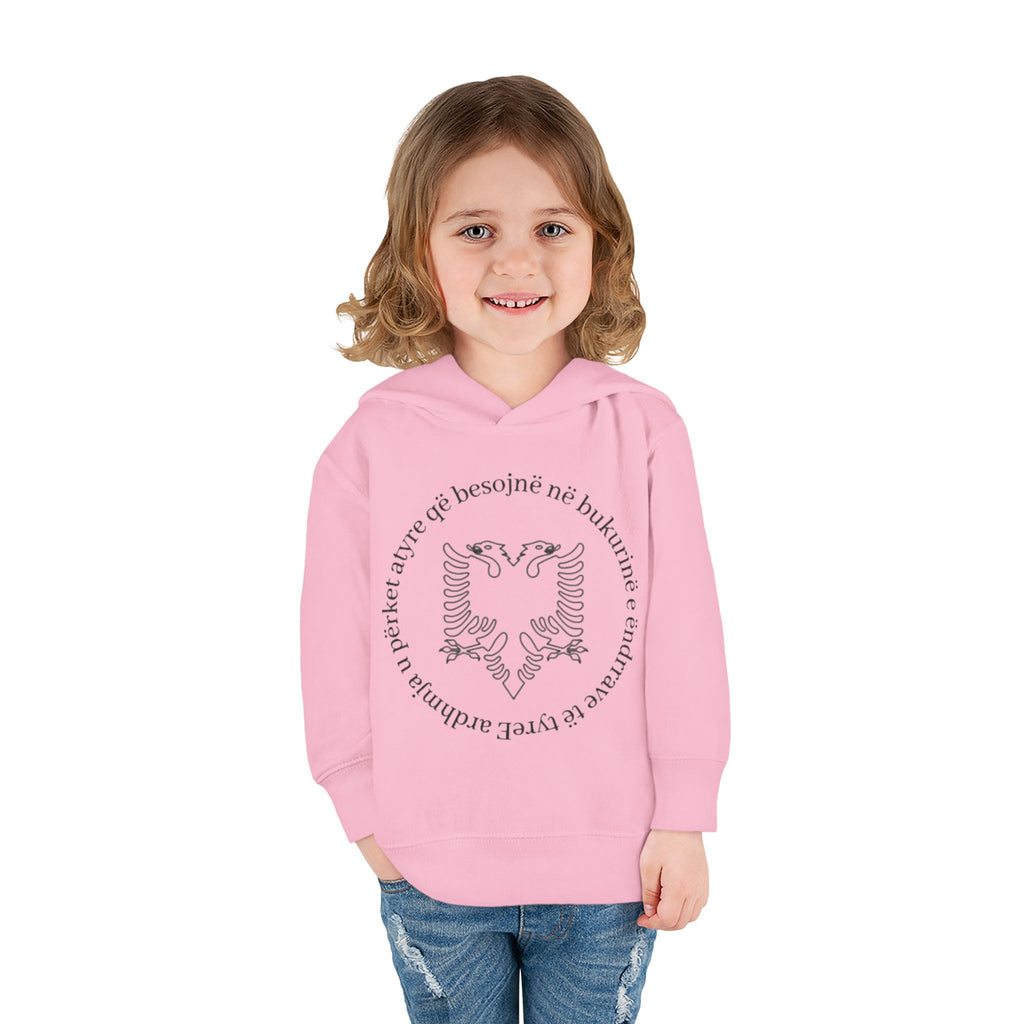 Albanian Eagle Toddler Hoodie - ‘Ne Bukurine’ Emblem