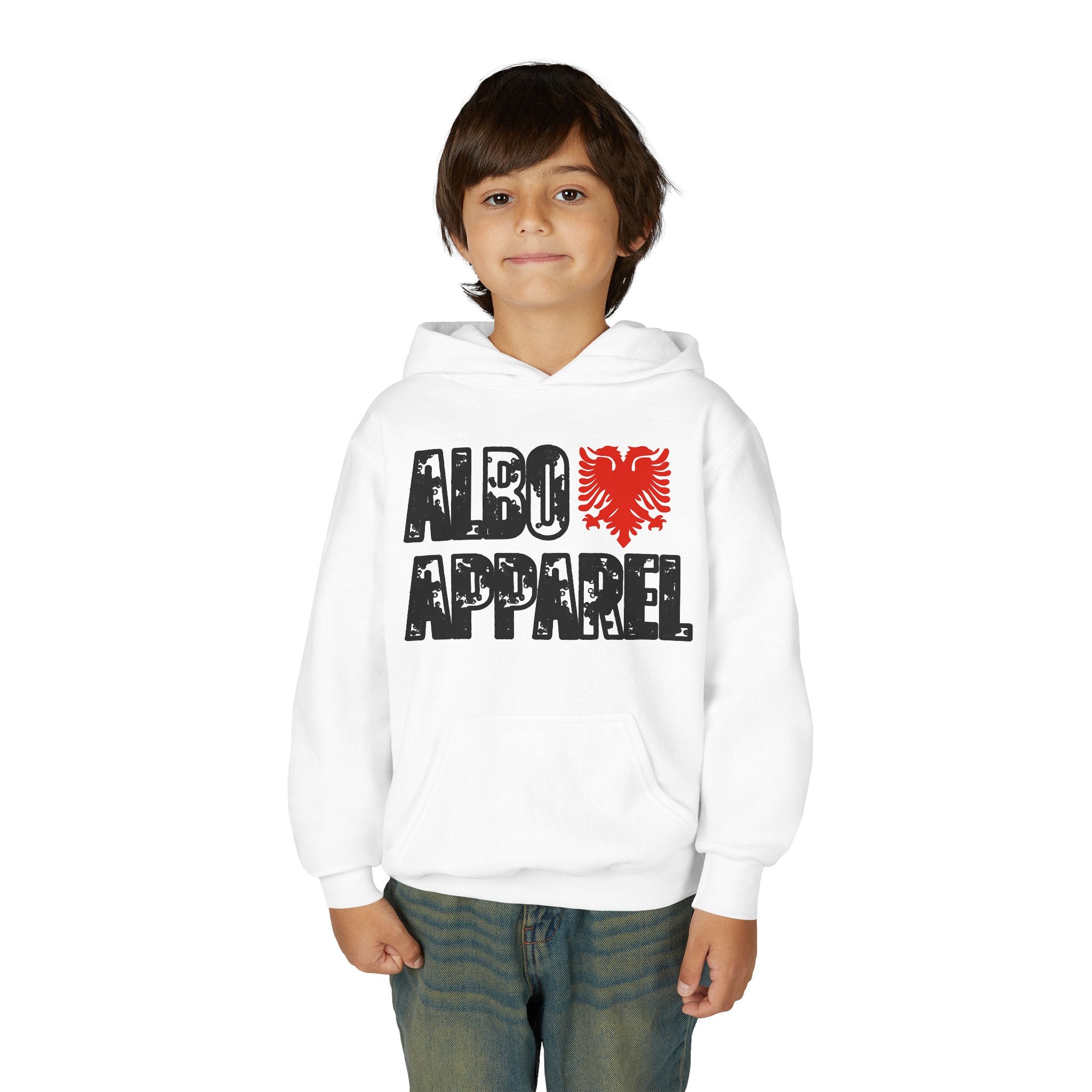 Albo Apparel Youth Hoodie - Albanian Double-Headed Eagle Logo Kids Sweatshirt