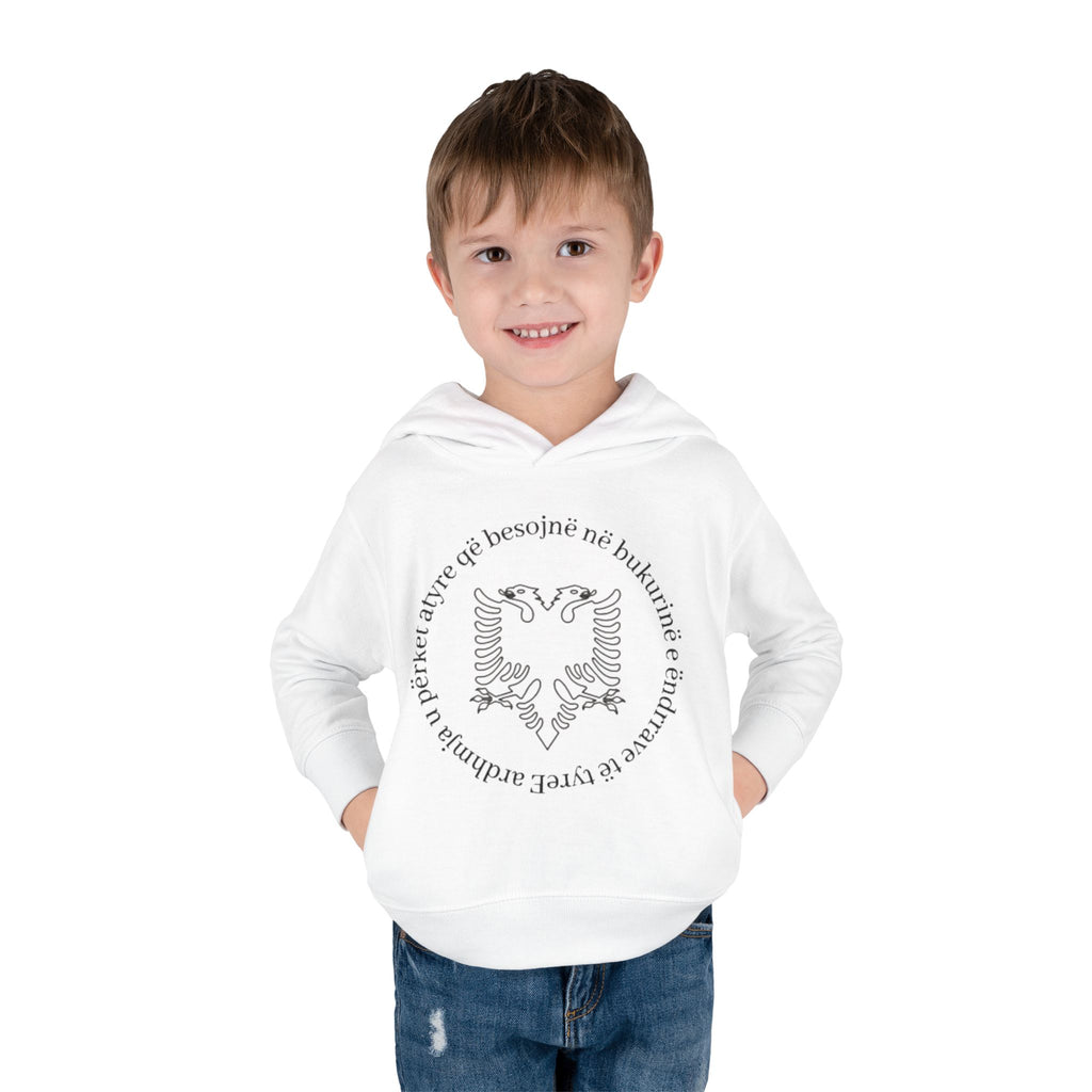 Albanian Eagle Toddler Hoodie - ‘Ne Bukurine’ Emblem