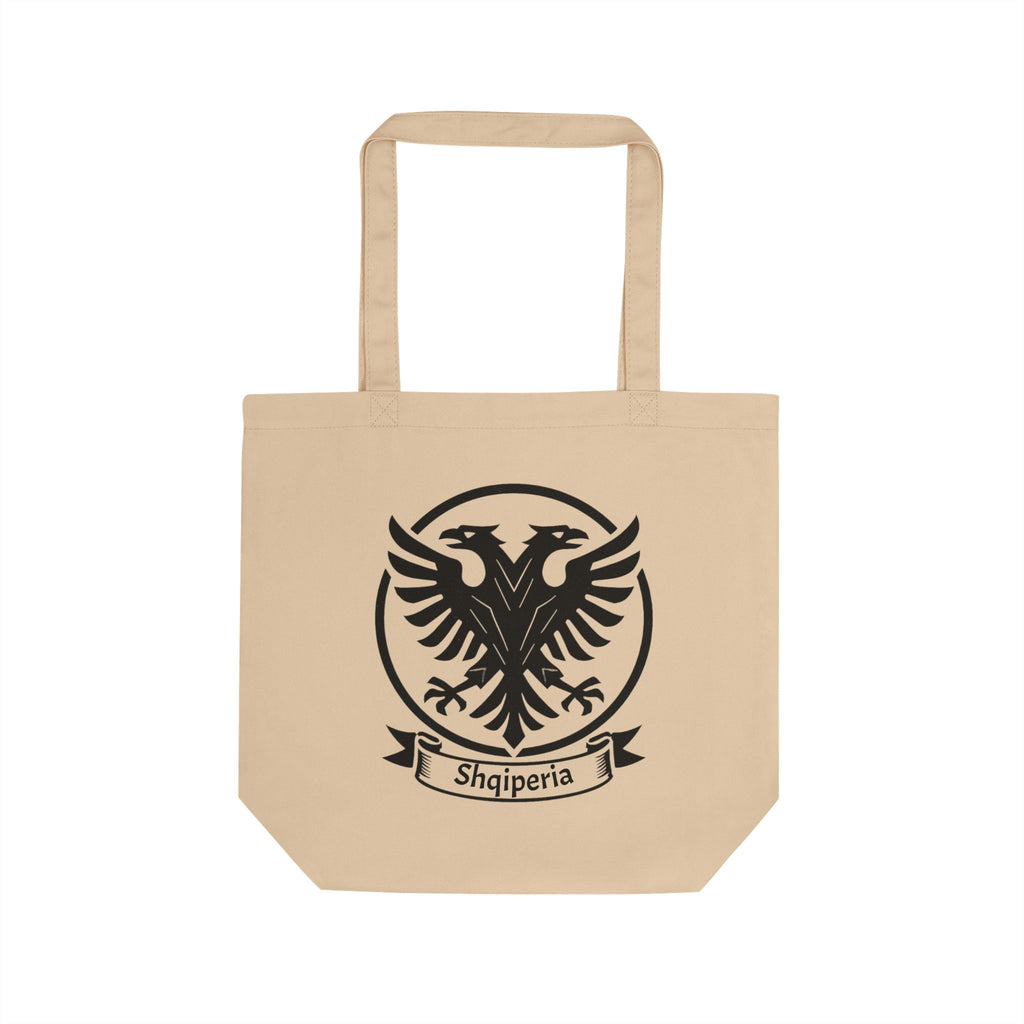 Albanian Double-Headed Eagle Eco Tote Bag — Shqiperia Cotton Market Bag