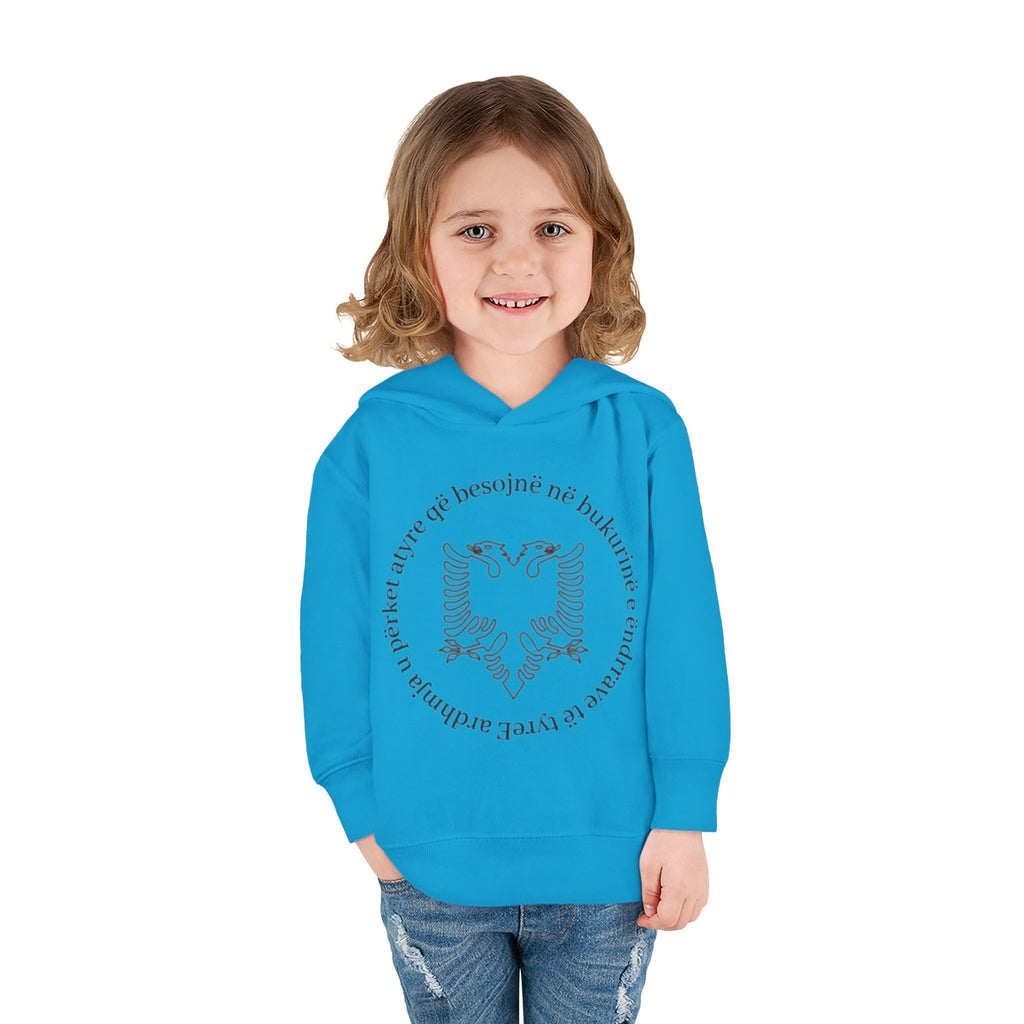 Albanian Eagle Toddler Hoodie - ‘Ne Bukurine’ Emblem